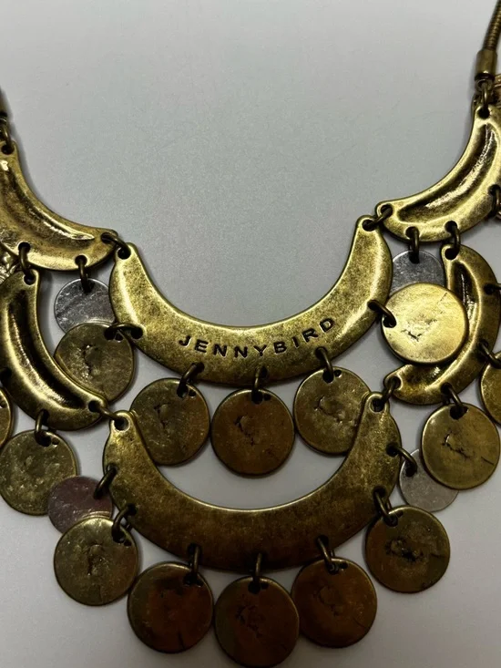 Jenny Bird Vintage-Style Coin Bib Statement Necklace – Antique Brass & Silver - Picture 14 of 14
